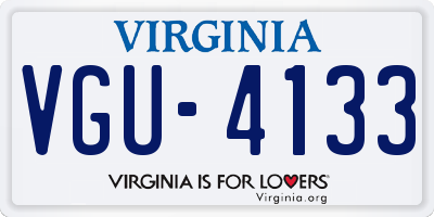 VA license plate VGU4133
