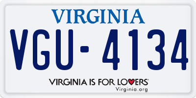 VA license plate VGU4134