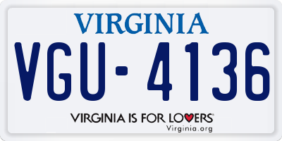 VA license plate VGU4136