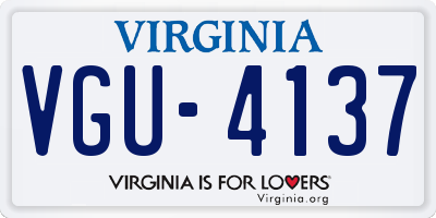 VA license plate VGU4137