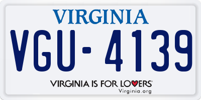 VA license plate VGU4139