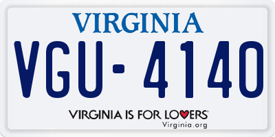 VA license plate VGU4140