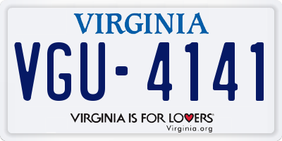 VA license plate VGU4141
