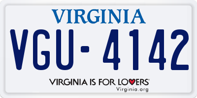VA license plate VGU4142