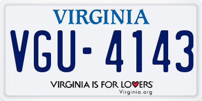 VA license plate VGU4143