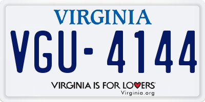 VA license plate VGU4144