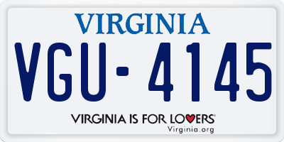 VA license plate VGU4145