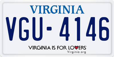 VA license plate VGU4146