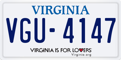 VA license plate VGU4147