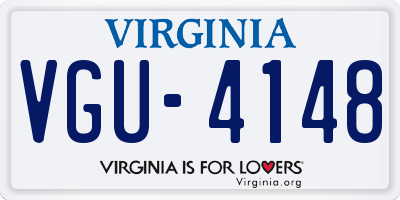 VA license plate VGU4148