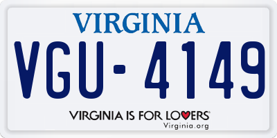 VA license plate VGU4149