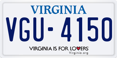 VA license plate VGU4150