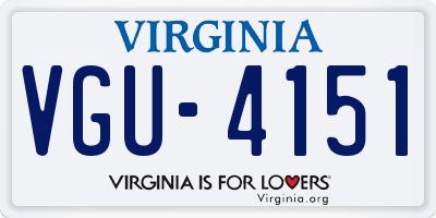 VA license plate VGU4151