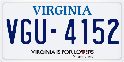 VA license plate VGU4152