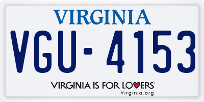 VA license plate VGU4153
