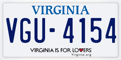 VA license plate VGU4154