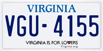 VA license plate VGU4155