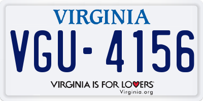 VA license plate VGU4156