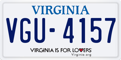 VA license plate VGU4157