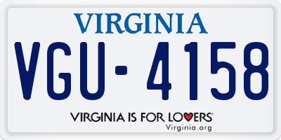 VA license plate VGU4158