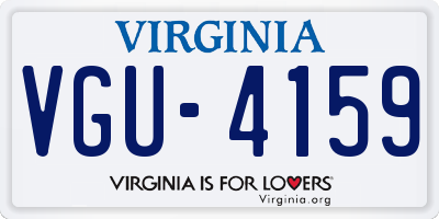 VA license plate VGU4159