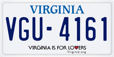 VA license plate VGU4161