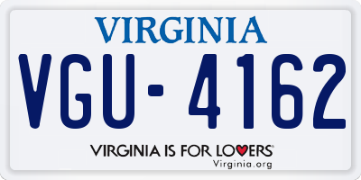 VA license plate VGU4162