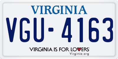 VA license plate VGU4163