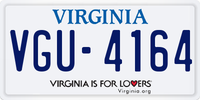 VA license plate VGU4164