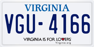 VA license plate VGU4166