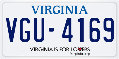 VA license plate VGU4169