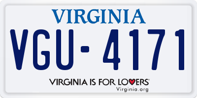 VA license plate VGU4171
