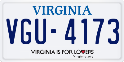 VA license plate VGU4173