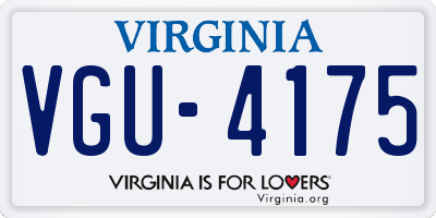VA license plate VGU4175