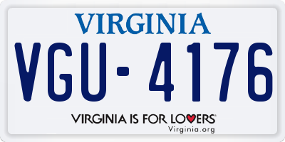 VA license plate VGU4176