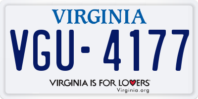 VA license plate VGU4177
