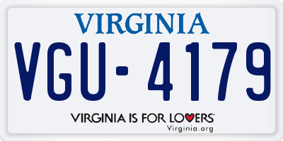 VA license plate VGU4179