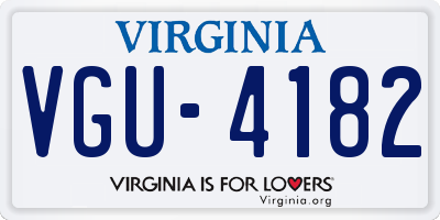 VA license plate VGU4182