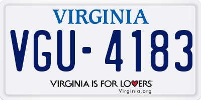 VA license plate VGU4183