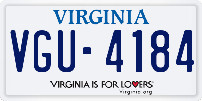 VA license plate VGU4184