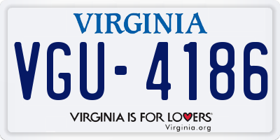 VA license plate VGU4186