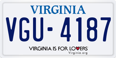 VA license plate VGU4187