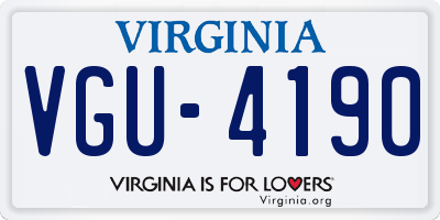 VA license plate VGU4190