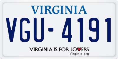 VA license plate VGU4191