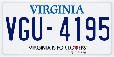 VA license plate VGU4195