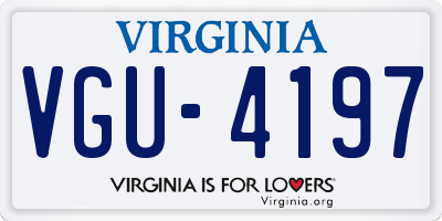 VA license plate VGU4197