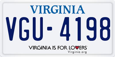 VA license plate VGU4198