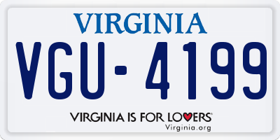 VA license plate VGU4199
