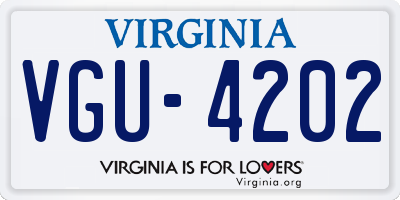 VA license plate VGU4202