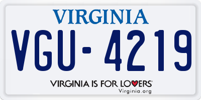 VA license plate VGU4219